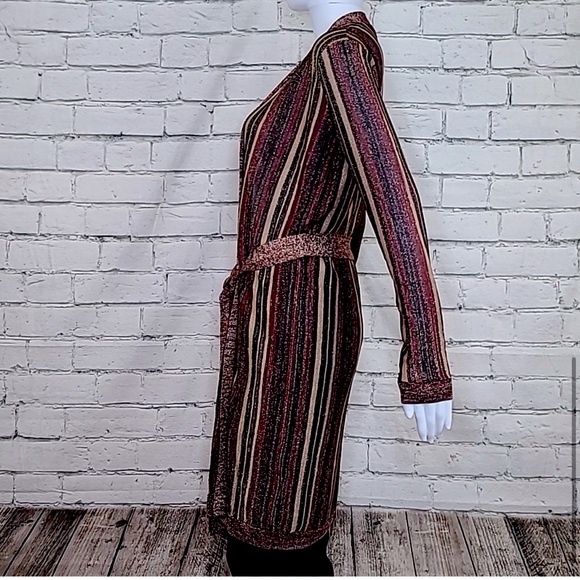 L'Agence Berkeley Wrap Cardigan Khaki in Multi Stripe - Rated A no tags - Picture 5 of 8